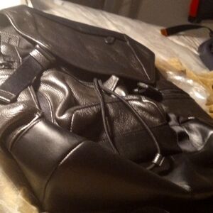 All leather backpack